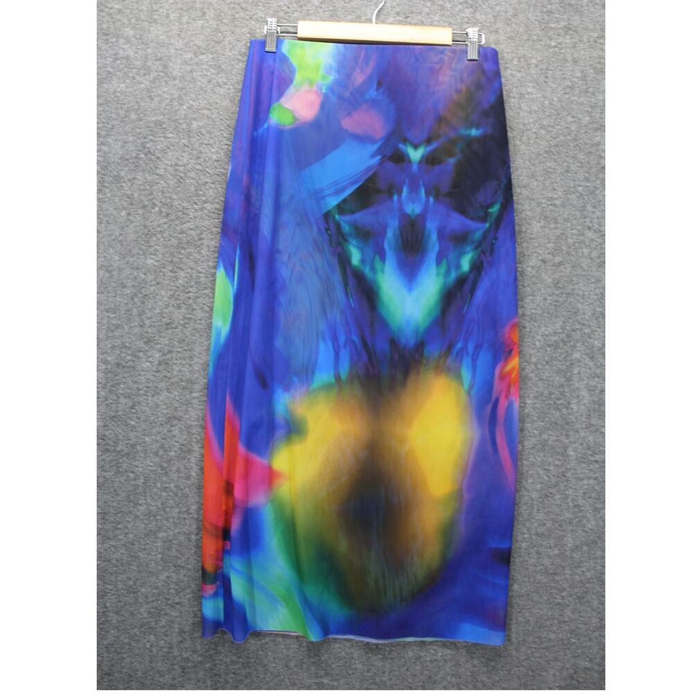 Zara mesh Maxi Skirt Size Large Abtract Multicolor